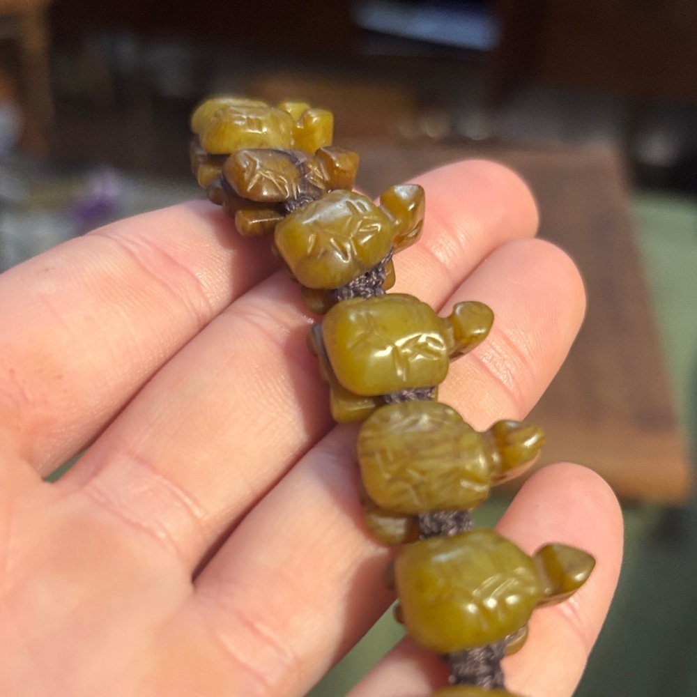 Earthy turtle Beaded stone Bracelet
